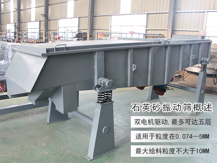 該設(shè)備是雙電機驅(qū)動,可達(dá)5層,適用于粒度在0.074—5mm,含水量小于7%,大給料不小于10mm