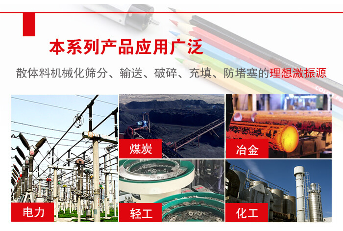yzs振動(dòng)電機(jī)多用于物料的篩分，輸送（短距離），破碎，充填等作用。